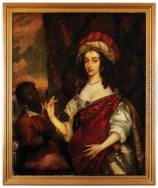 Portrait Of Henrietta Maria Stuart, Wife Of Charles I by Adriaen Hanneman