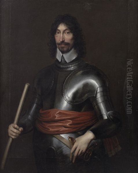 Portrait Of A Gentleman, Said To Be Sir Michael Earnley, Governor Of Shrewsbury Castle Oil Painting by Adriaen Hanneman