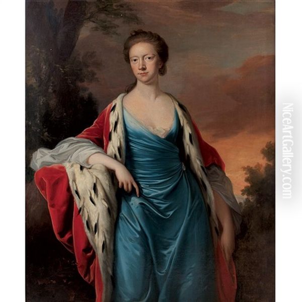 Portrait Of A Lady (katherine Stanhope?) Oil Painting by Adriaen Hanneman