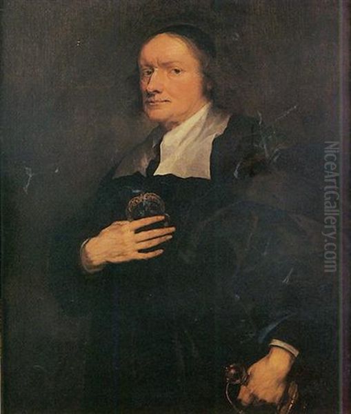 Portrait De Gentilhomme (sir Thomas Fairfax?) Oil Painting by Adriaen Hanneman