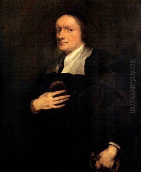 Portrait De Gentilhomme (sir Thomas Fairfax?) Oil Painting by Adriaen Hanneman