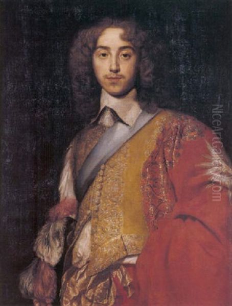 Portrait Of George Villiers, Second Duke Of Buckingham Oil Painting by Adriaen Hanneman