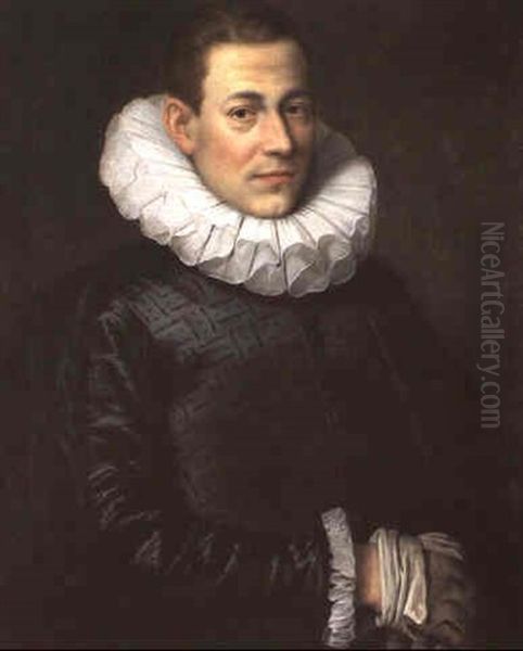 Portrait De Gentilhomme Oil Painting by Adriaen Hanneman