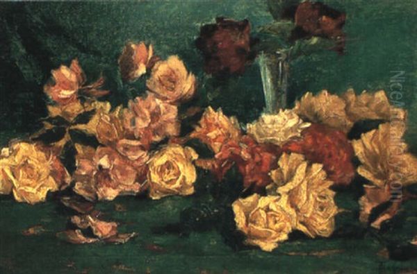 Jete De Roses Oil Painting by Theodore Hannon