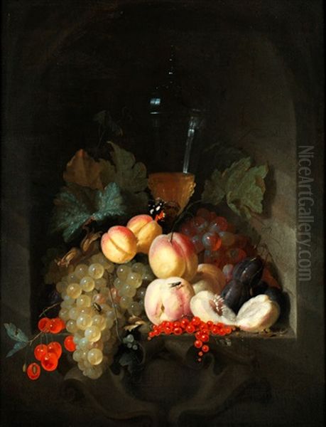 Stillleben Mit Fruchten Und Einem Kelch In Einer Nische Oil Painting by Johannes Hannot