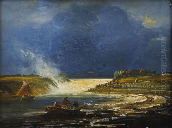 Landskap Med Vattendrag Oil Painting by Peder Balke