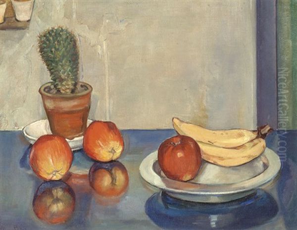 Still Life Of Fruit Oil Painting by Johann Otto Hanrath