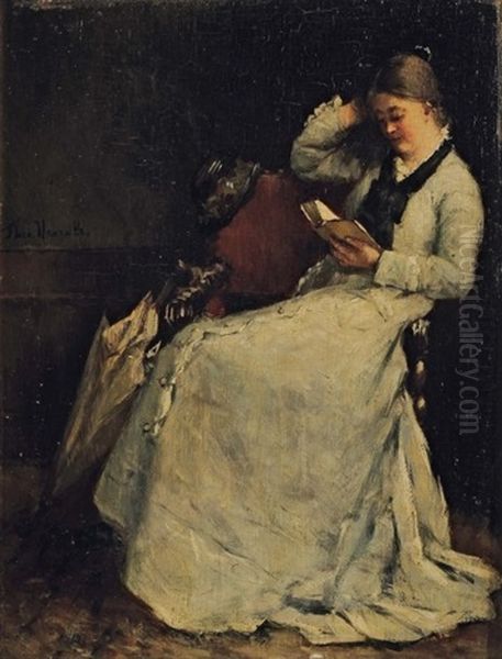 Jeune Femme A La Lecture Oil Painting by Theo Hanrath