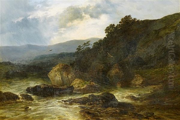 Wildwasser In Den Vogesen Oil Painting by Josefus Gerardus Hans