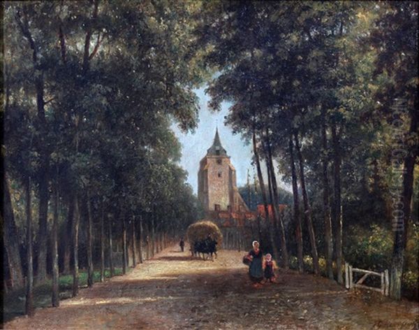 De Nederlands Hervormde Kerk Te Serooskerke Oil Painting by Josefus Gerardus Hans