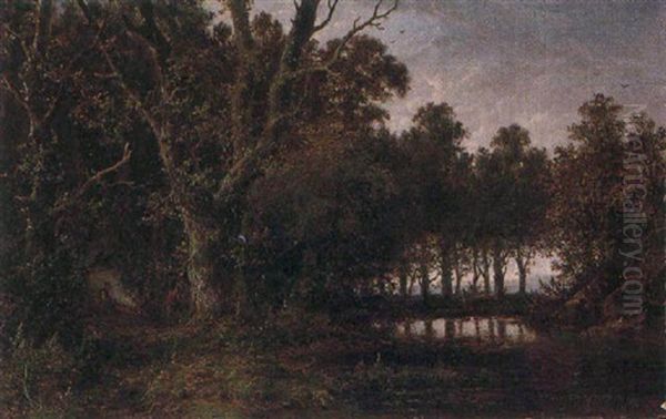 Sous Bois Oil Painting by Josefus Gerardus Hans