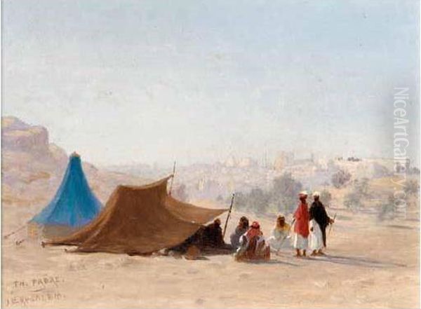 Encampment Outside The Walls Of Jerusalem by Theodore Charles Balke