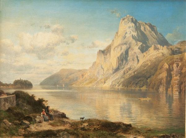 Lake Mondsee Oil Painting by Anton Hansch