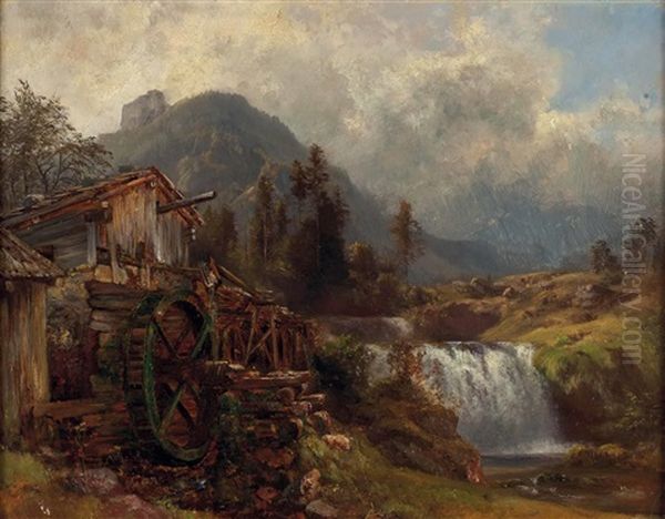 Alte Muhle Am Wildbach Oil Painting by Anton Hansch