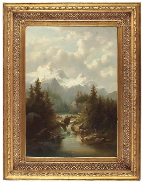 Das Walsertal Oil Painting by Anton Hansch