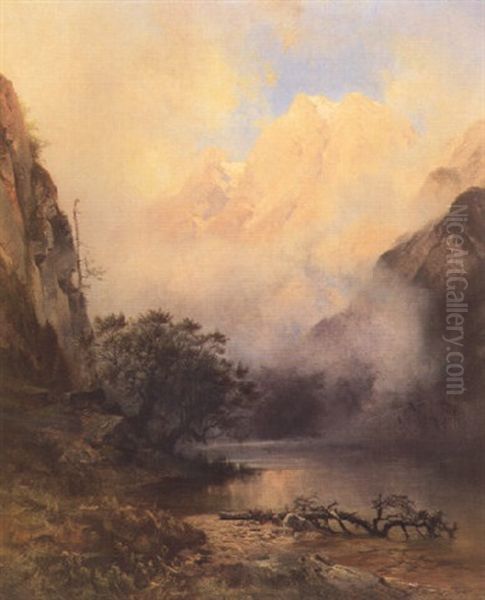 Gebirgssee (hochkonig Mit Dem Obersee?) Oil Painting by Anton Hansch