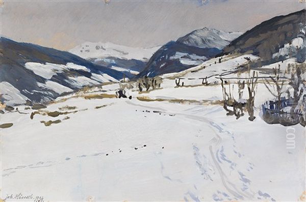 Winterlandschaft Im Vorgebirge Oil Painting by Johannes Haensch