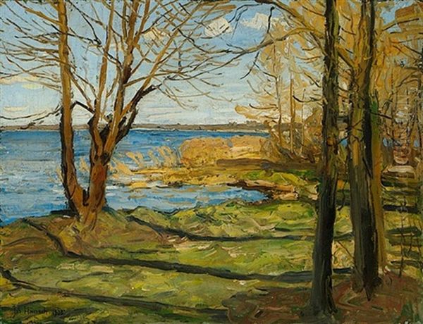 Vorfruhling Am Muggelsee Oil Painting by Johannes Haensch