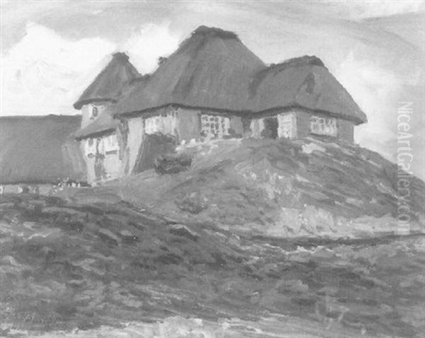 Bauernhaus In Norddeutschland Oil Painting by Johannes Haensch