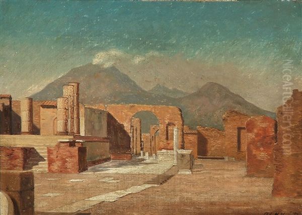 Pompeii Oil Painting by Adolf Heinrich Claus Hansen