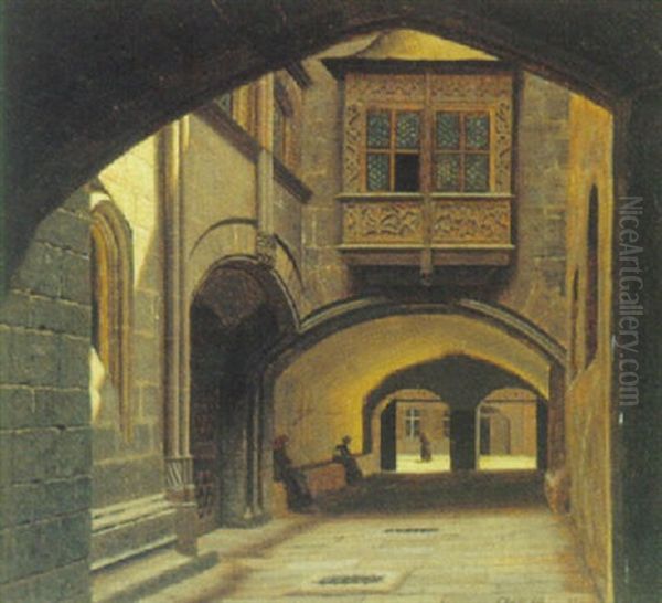 Gadeparti Fra Nurnberg Oil Painting by Adolf Heinrich Claus Hansen