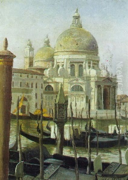 Canal Grande In Venedig Oil Painting by Adolf Heinrich Claus Hansen