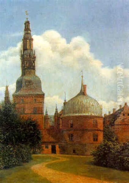 Fra Frederiksborg Slot Oil Painting by Adolf Heinrich Claus Hansen