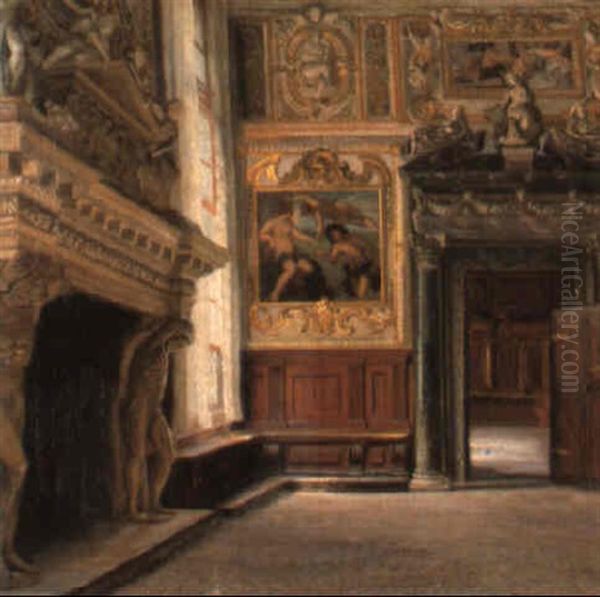 Sala Dell'anticollegio, Palazzo Ducale, Venezia Oil Painting by Adolf Heinrich Claus Hansen