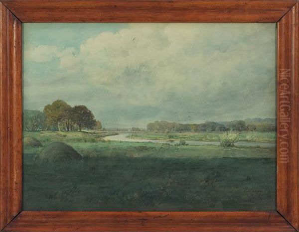 On The Kankakee River Oil Painting by L. Clarence Ball