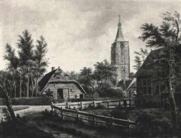 View In Rural Town, Hasselt Oil Painting by Carel Lodewyk Hansen