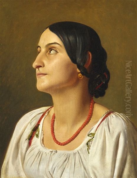 Woman From Sora Oil Painting by Constantin (Carl Christian Constantin) Hansen