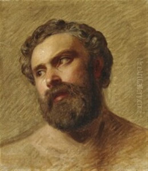 Study Of A Head Of Protagoras Oil Painting by Constantin (Carl Christian Constantin) Hansen