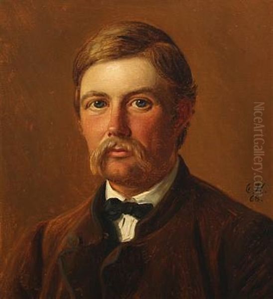 Constantin Hansen: Portrait Of A Gentleman Oil Painting by Constantin (Carl Christian Constantin) Hansen