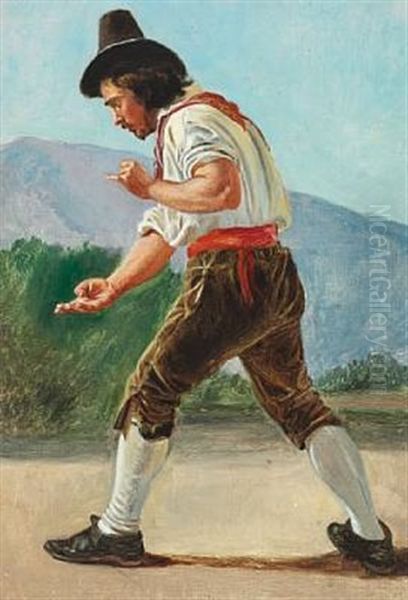 Roman Morra Player. Study For Morraspillere Oil Painting by Constantin (Carl Christian Constantin) Hansen