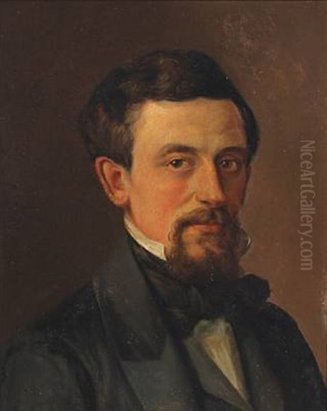 Portrait Of Gentleman Seated Face To The Right by Constantin (Carl Christian Constantin) Hansen