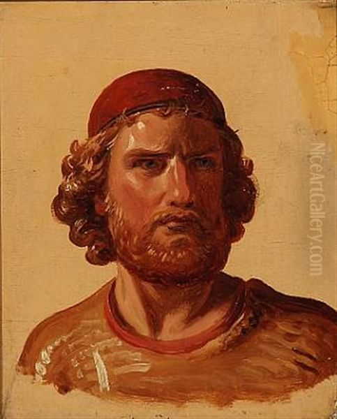 Thor (study) Oil Painting by Constantin (Carl Christian Constantin) Hansen