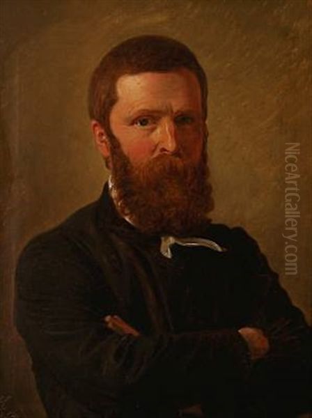 The Artist's Self-portrait Oil Painting by Constantin (Carl Christian Constantin) Hansen