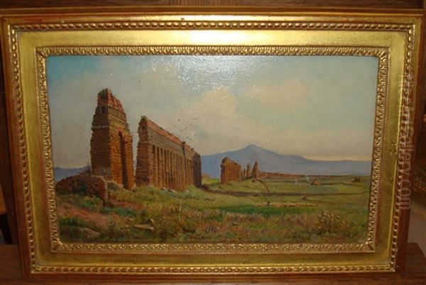 Les Ruines De L'aqueduc Oil Painting by Constantin (Carl Christian Constantin) Hansen