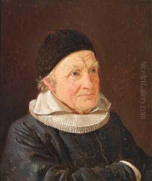 Portraet Af Praesten Bindesboll I Ledoje Oil Painting by Constantin (Carl Christian Constantin) Hansen