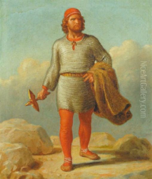 Thor Pa Vandring Oil Painting by Constantin (Carl Christian Constantin) Hansen