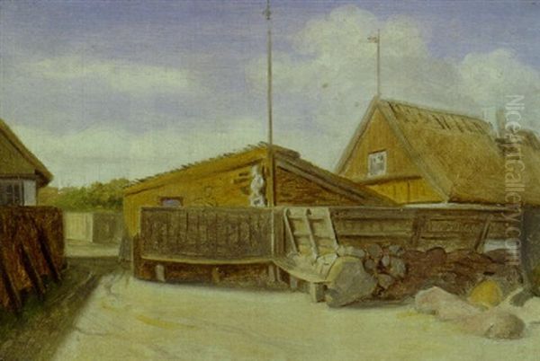 Stokken I Hornbaek Oil Painting by Constantin (Carl Christian Constantin) Hansen