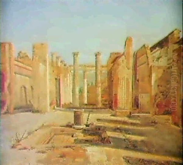 Et Hus I Pompei Oil Painting by Constantin (Carl Christian Constantin) Hansen