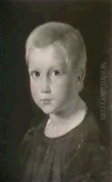 Portraet Af En Lille Pige,                                  Amalia M... Oil Painting by Constantin (Carl Christian Constantin) Hansen