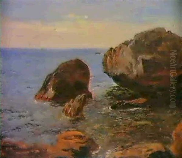 Fra Den Italienske Kyst. Capri 1838 Oil Painting by Constantin (Carl Christian Constantin) Hansen