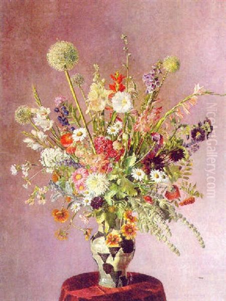 A Summer Bouquet Oil Painting by Hans Andersen Hansen