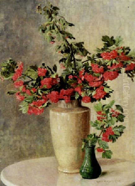 Bluhende Zweige In Vase Oil Painting by Hans Andersen Hansen