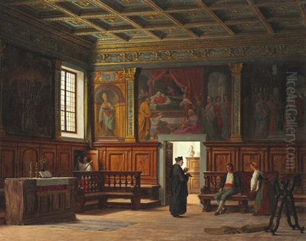 Oratorio Di San Bernadini I Siena Oil Painting by Heinrich Hansen