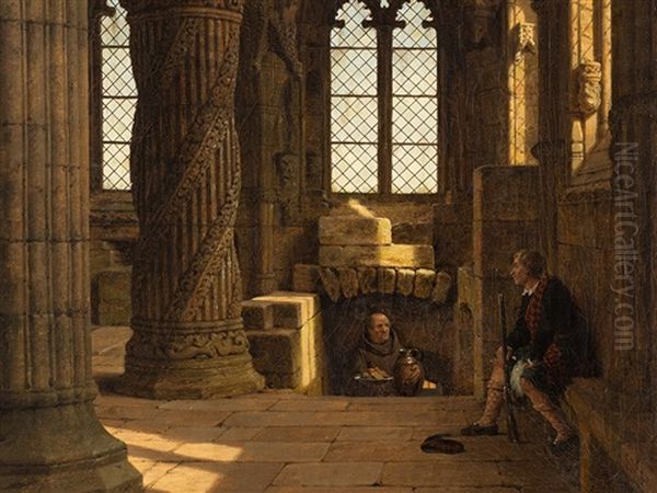 Rosslyn Chapel Oil Painting by Heinrich Hansen