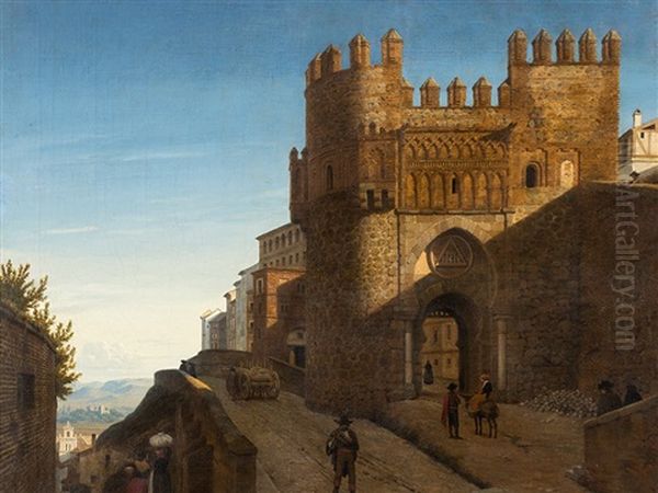 Toledo, Puerta Del Sol Oil Painting by Heinrich Hansen