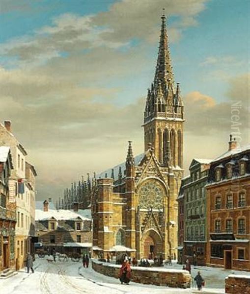 Parti Ved St. Pierre I Caen Oil Painting by Heinrich Hansen